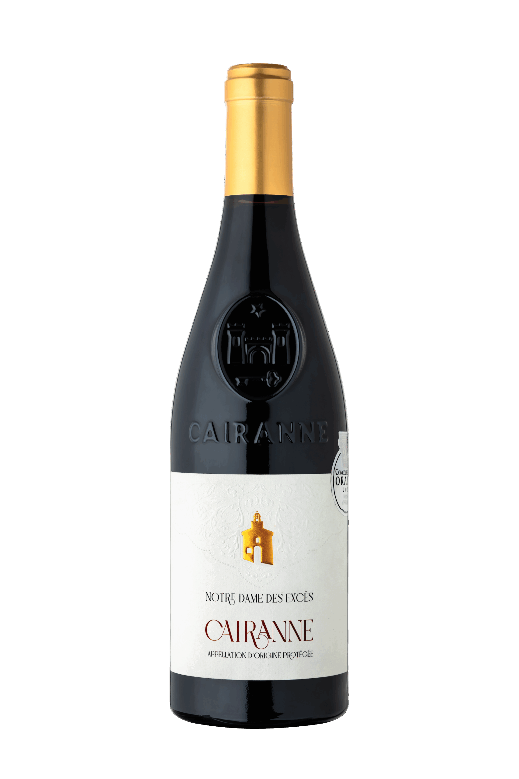 Bouteille 75cl Cairanne vin rouge Notre Dame des Excès - AOP de la Vallée du Rhône